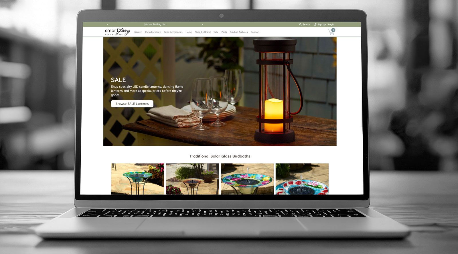 Smart Living website on laptop