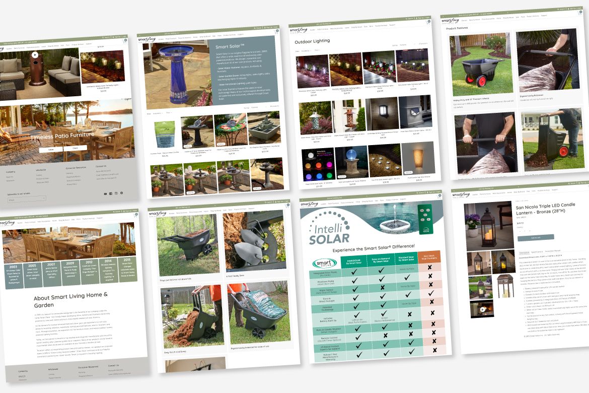 Smart Living website page layouts